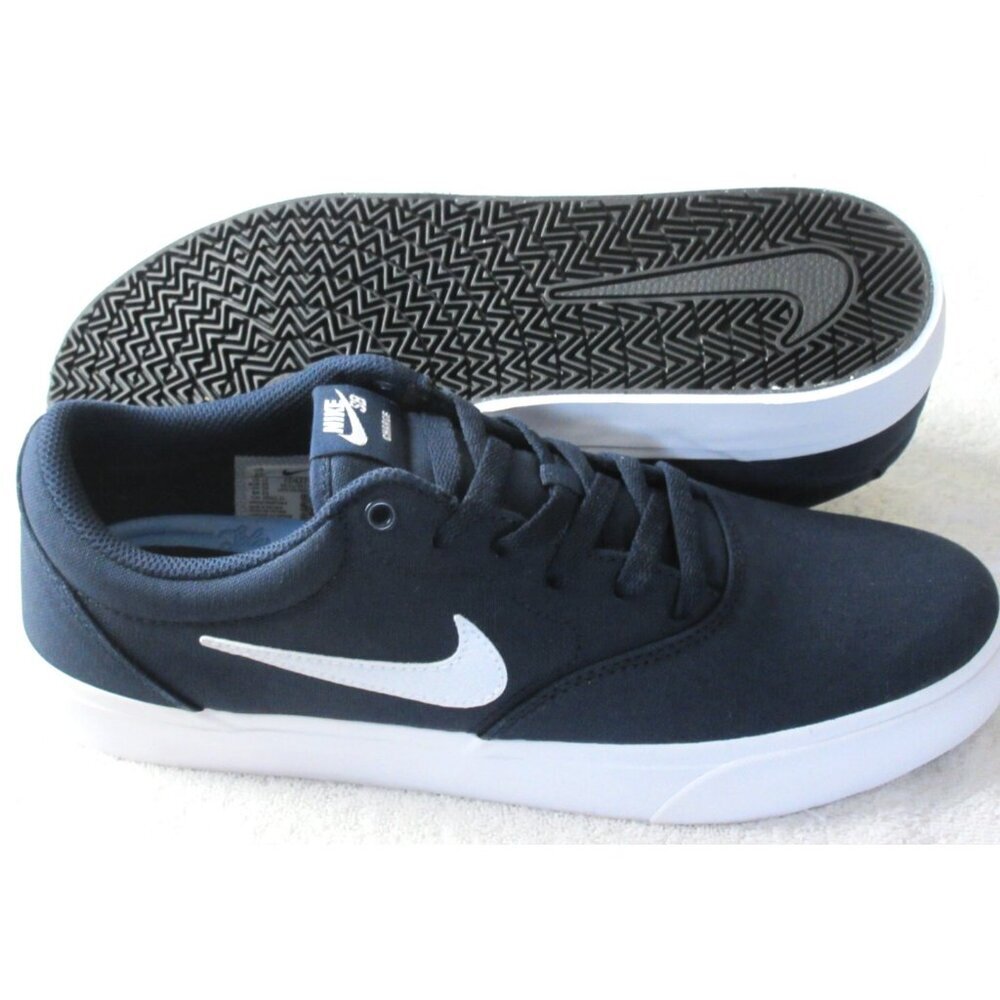 Nike Men's SB Charge Classic Canvas Skate Shoes Obsidian Blue White Sizes NIB - Picture 1 of 5